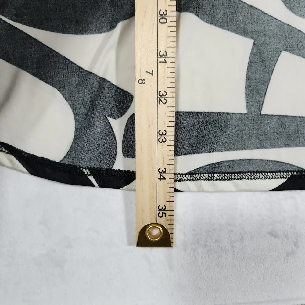 Tres Bien Black White Abstract High Low Skirt Y2K Boho Festival Womens Size XS